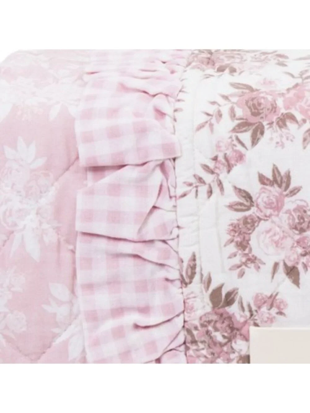RACHEL ZOE Reversible Floral Quilt Set With Ruffles